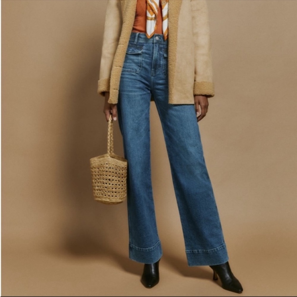NWT Reformation Layla High Waist Wide Leg Trouser Jeans Size 27